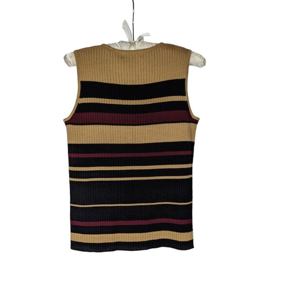 Karen Scott Tank Top S Women's Multicolor Striped Wool Blend Sleeveless Knit - Picture 2 of 3